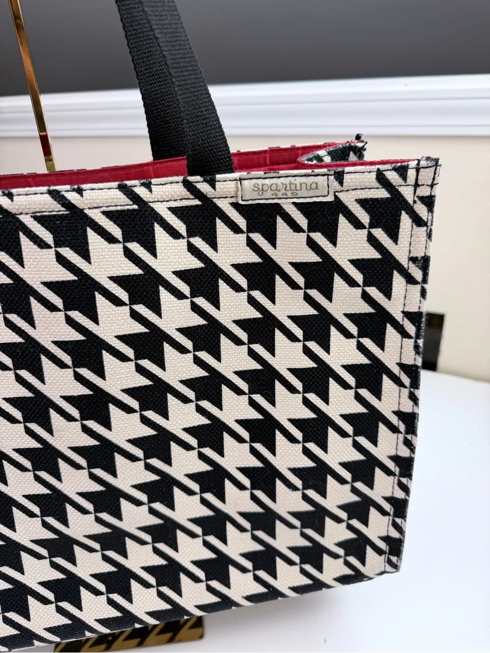 Rare Large Spartina 449 Houndstooth Print Tote Bag